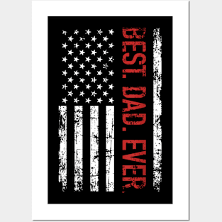 Best Dad Ever Us American Flag Gift For Father'S Day Short Posters and Art